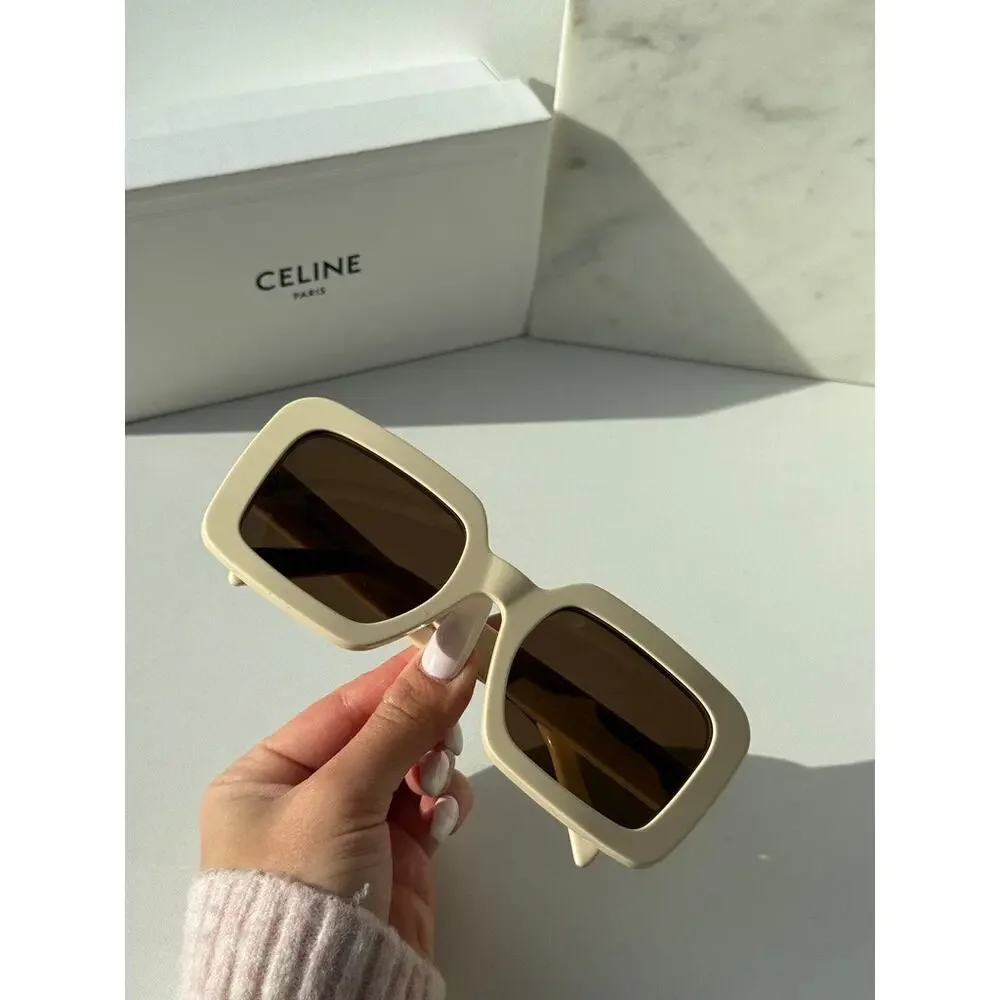 NEW Celine CL40304U Triomphe Square Ivory Sunglasses - Picture 5 of 5